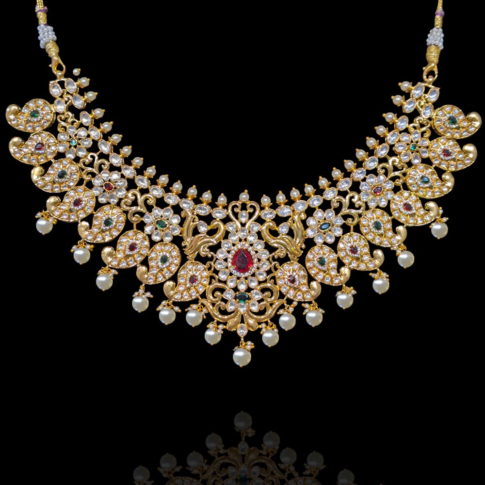 Paisley Polki Necklace Design 
