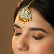 Peacock Elegance - CZ Bridal Silver Maang Tikka