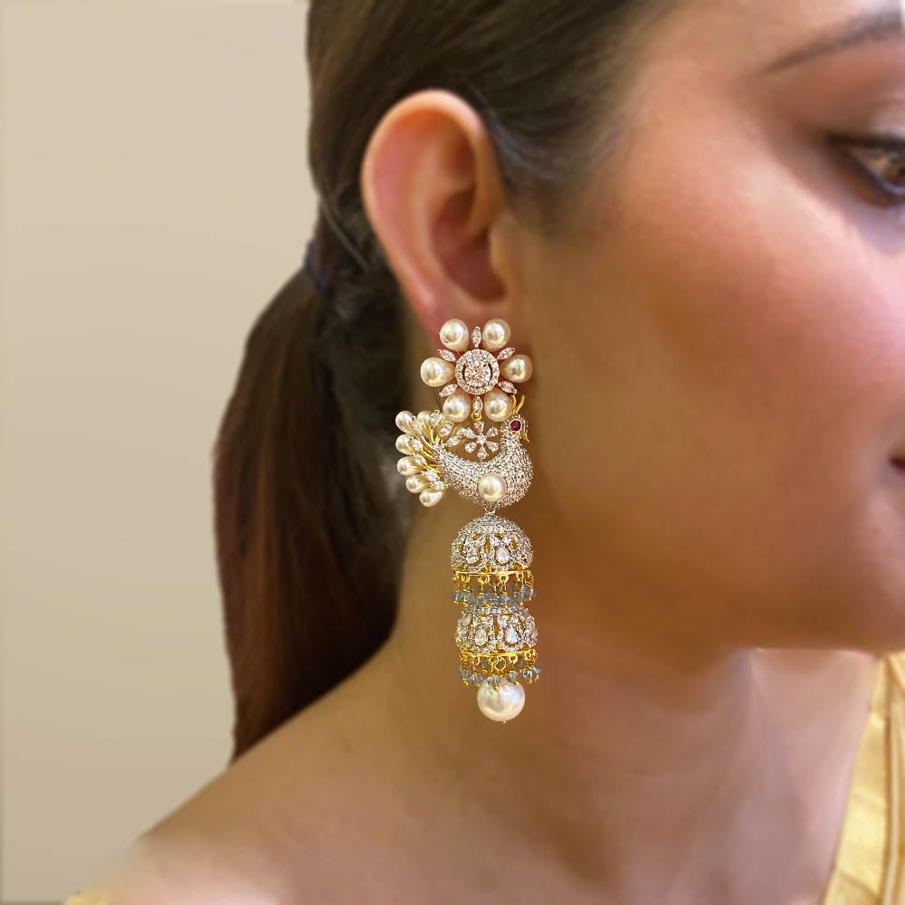 Bollywood Kundan Earrings/indian Earrings/pearl Earring/pakistani Earrings/statement  Earrings/long Chandelier/bridal Earrings/indian Wedding - Etsy Israel