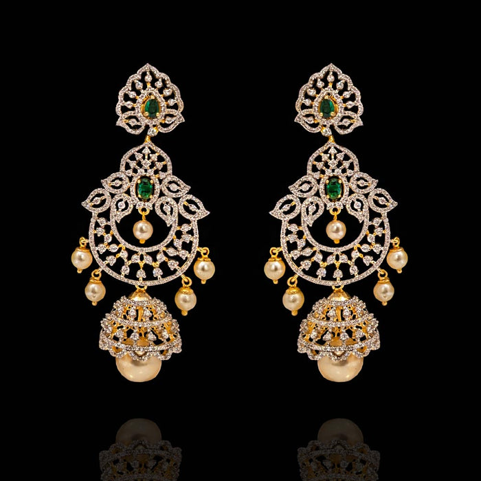 Pearl Cascade Elegance -  Detachable Jhumkas Designs 