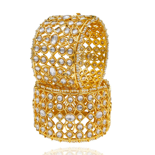 Polki CZ Diamond Heavy Statement Kada Bracelet Design