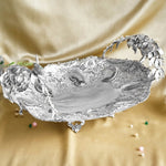 Pure Silver Look Ornate Platter for Showcase & Elegant Gifting