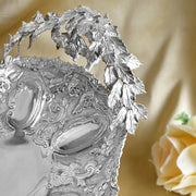 Pure Silver Look Ornate Platter for Showcase & Elegant Gifting