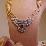 Radiant Blooms  CZ Diamond Necklace