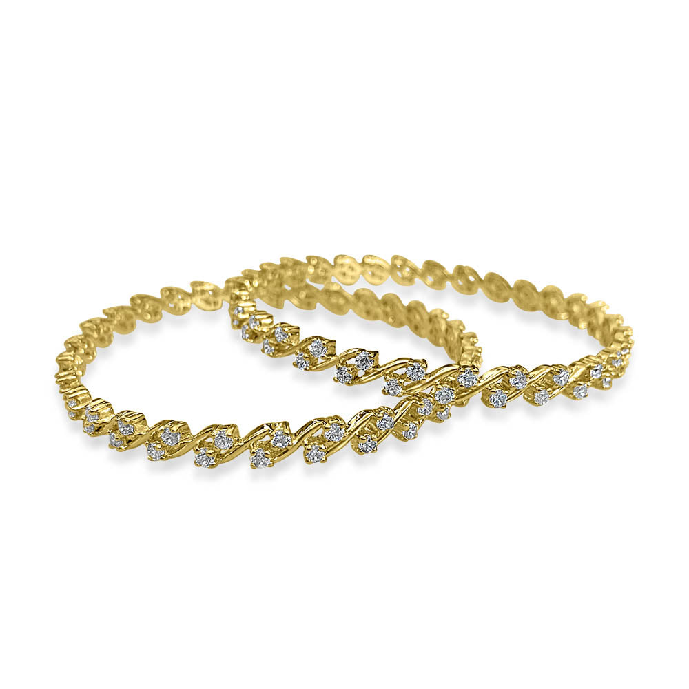 Radiant Elegance - Diamond Look Delicate Bangles