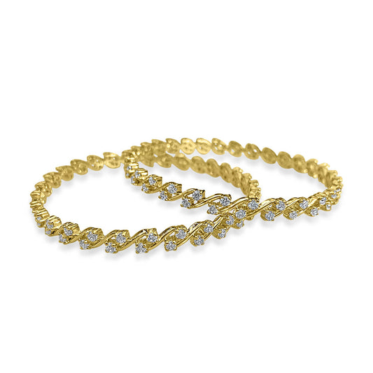 Radiant Elegance - Diamond Look Delicate Bangles
