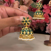 Radiant Green Jhumkas