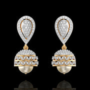 Real Look Diamond Small Butta Earrings with 18K Polish
