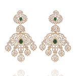 Emerald & Diamond Look Bridal Earrings