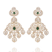 Emerald & Diamond Look Bridal Earrings