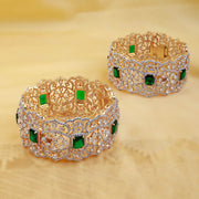 Regal Emerald Radiance Diamond Look Kada Bangle