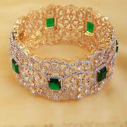 Regal Emerald Radiance Diamond Look Kada Bangle
