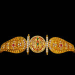 Regal Round Motif CZ Vaddanam with Ruby & Emerald Accents