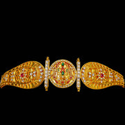 Regal Round Motif CZ Vaddanam with Ruby & Emerald Accents