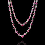 Rich Ruby Red Stone Double Layer Long Necklace Design