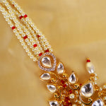 Rich 18k Gold Polish CZ Polki Heavy Bridal Choker Necklace

