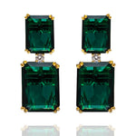 Green Emerald & Royal Diamond Earrings
