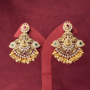 Sacred Divinity Adorned Of South Indian Temple Earrings
