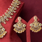 Sacred Divinity Adorned Of South Indian Temple Earrings
