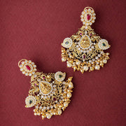 Sacred Divinity Adorned Of South Indian Temple Earrings
