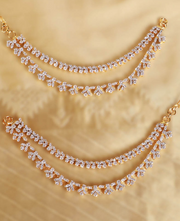 18K Gold Plated Diamond Look Ear Chains Design