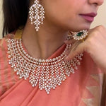 Shimmering Diamond Look Haram Necklace