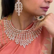 Shimmering Diamond Look Haram Necklace