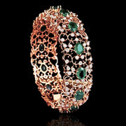 Shimmering South Indian Diamond Emerald Look Kada