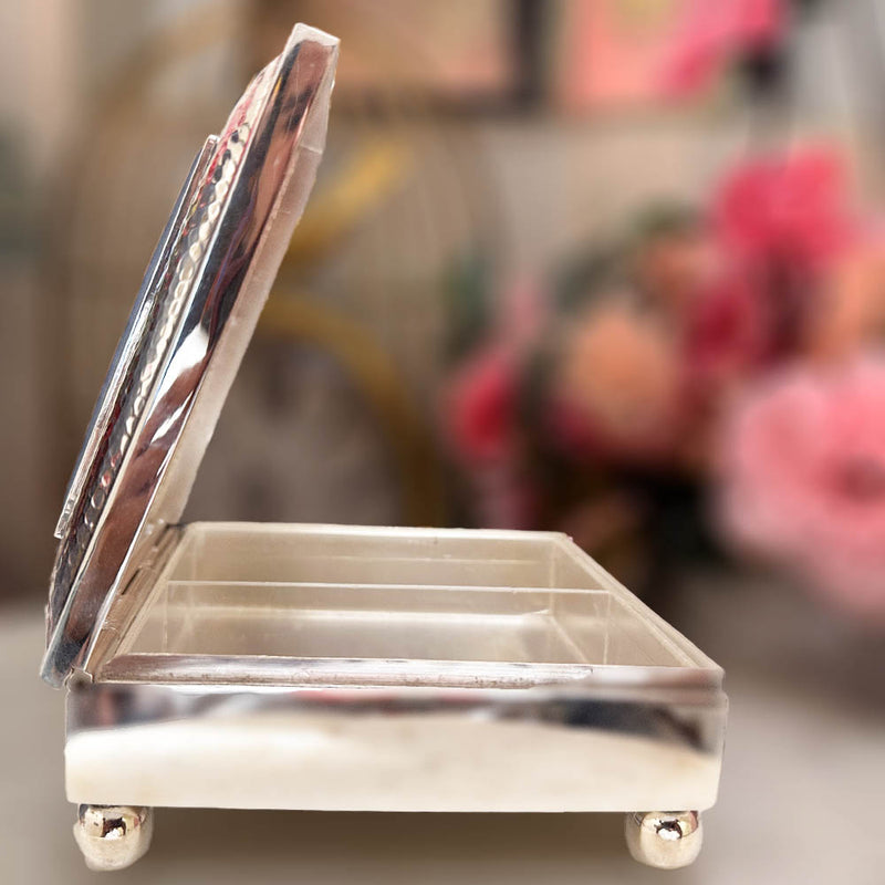 Silver  Enamel Dry Fruit Box