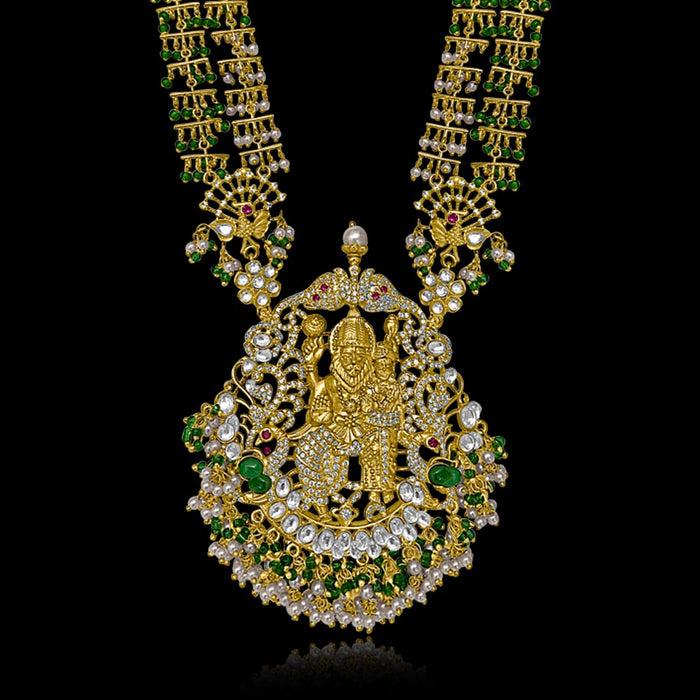 Silver Gold Polished Vishnu Pendant Necklace Design