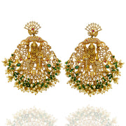 Silver Gold Polished Vishnu Temple Earrings Design