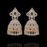 Small Butta Diamond Look Earrings Design in 18Kt Yellow Gold Polish