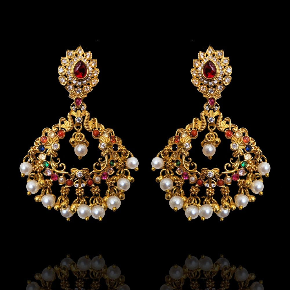Pearl Chandbali Earrings