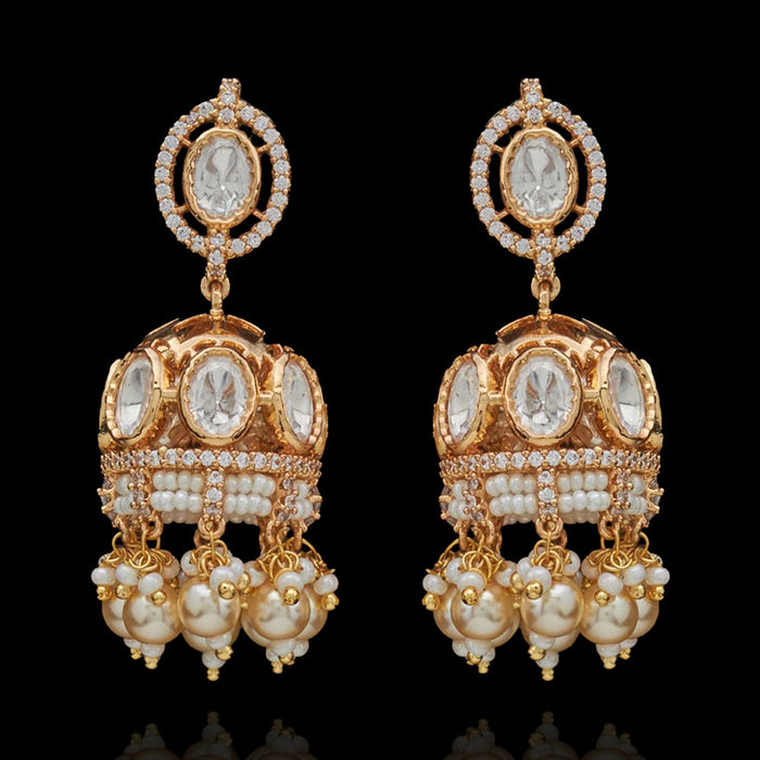 Sparkling Detachable Polki Look Jhumka Earrings