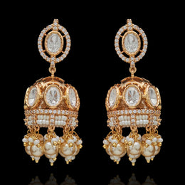Sparkling Detachable Polki Look Jhumka Earrings