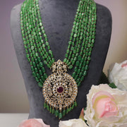 CZ Polki & Emerald Polki Pendant