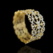 Statement Diamond Look Bangle Kada in 18Kt Yellow Gold Polish