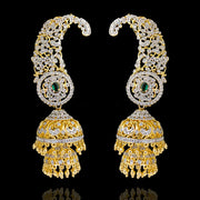 Statement Diamond Look Cuff Earrings Design in 18Kt Gold Polish