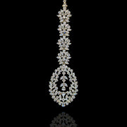 Statement White Finish Diamond Look Stone Heavy Maang Tikka
