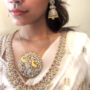 Statement Bridal Hair Bun Jada with Polki Look