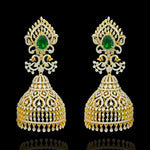 Peacock Motif Diamond Look Jhumka Earrings