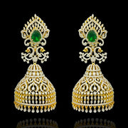 Peacock Motif Diamond Look Jhumka Earrings