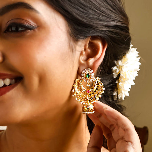 Sunflower Earrings - Antique Gold Earrings