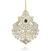 Emerald Elegance - CZ diamond Bridal Maang Tikka