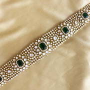 Timeless Polki Elegance - Bridal Polki Vadanam Design
