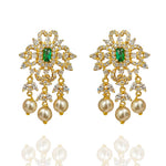  Tiny CZ Diamond Earrings with Delicate Drops of Pearl Perfection