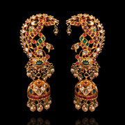 Traditional Bridal Peacock Vintage Ear Cuff with Kemp Stones