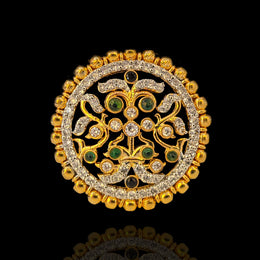 Traditional Gold Polish Surya-Chandra Jada Billa Hair Ornaments