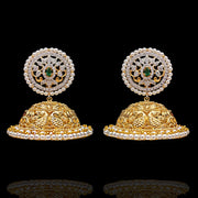 Traditional Premium Matt Gold Plated Peacock Big Jhumka Earrings