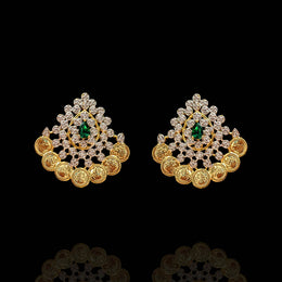 Traditional South Indian Lakshmi Kasu Coin Earrings